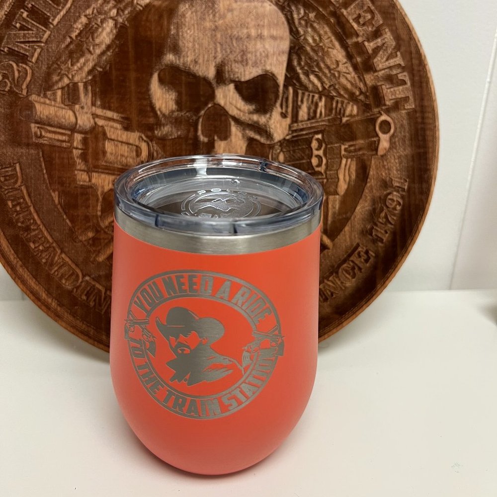 You Need A Ride To The Train Station - 12 oz Peach Color (NEW) - Wine Tumbler